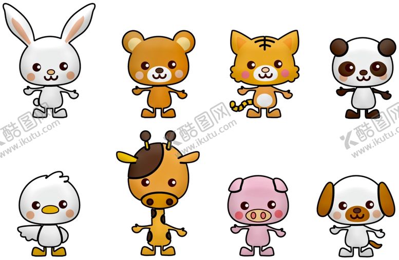 编号：31871610122104496898【酷图网】源文件下载-卡通t动物图标合集
