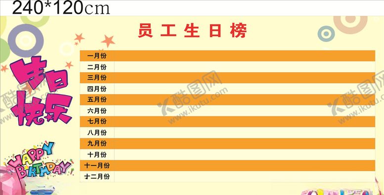 编号：67296209220123223989【酷图网】源文件下载-员工生日牌