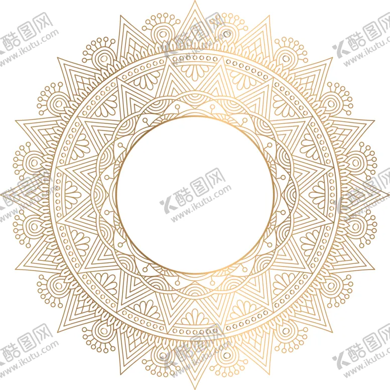 编号：22378202030907571259【酷图网】源文件下载-透明底免抠图金色复古花纹