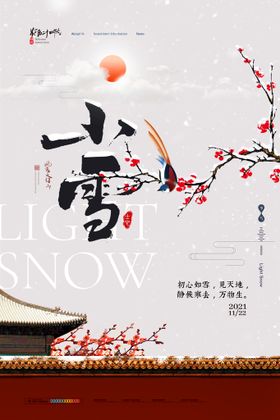 简约小雪节气海报