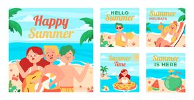 夏日风情插画组图