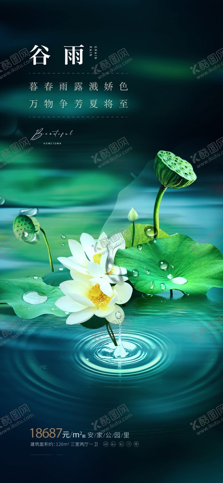 编号：71450104031155165167【酷图网】源文件下载-荷塘白莲碧波荡漾之景