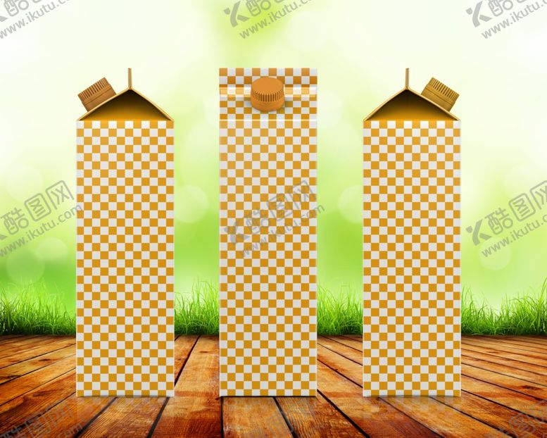 编号：77136609180724091699【酷图网】源文件下载-牛奶盒果汁盒包装效果图样机