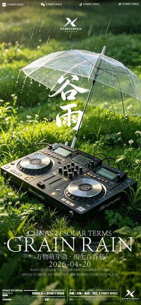 酒吧谷雨节气海报