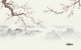 工笔花鸟背景墙装饰画