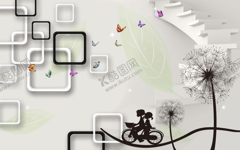 编号：96057409280855343105【酷图网】源文件下载-现代简约蒲公英背景墙