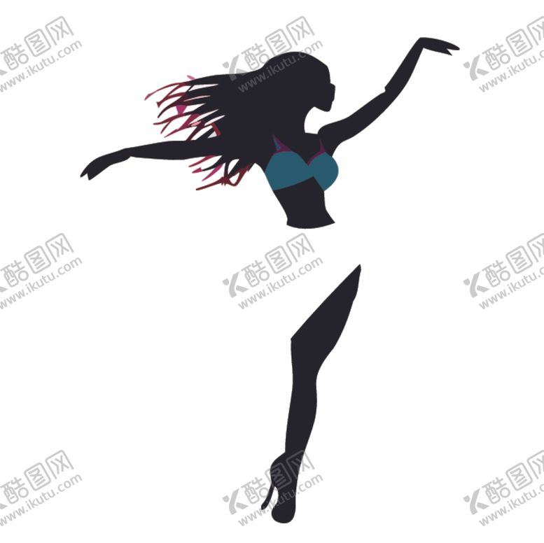 编号：81000702160503405543【酷图网】源文件下载-舞蹈跳舞艺术剪影轮廓