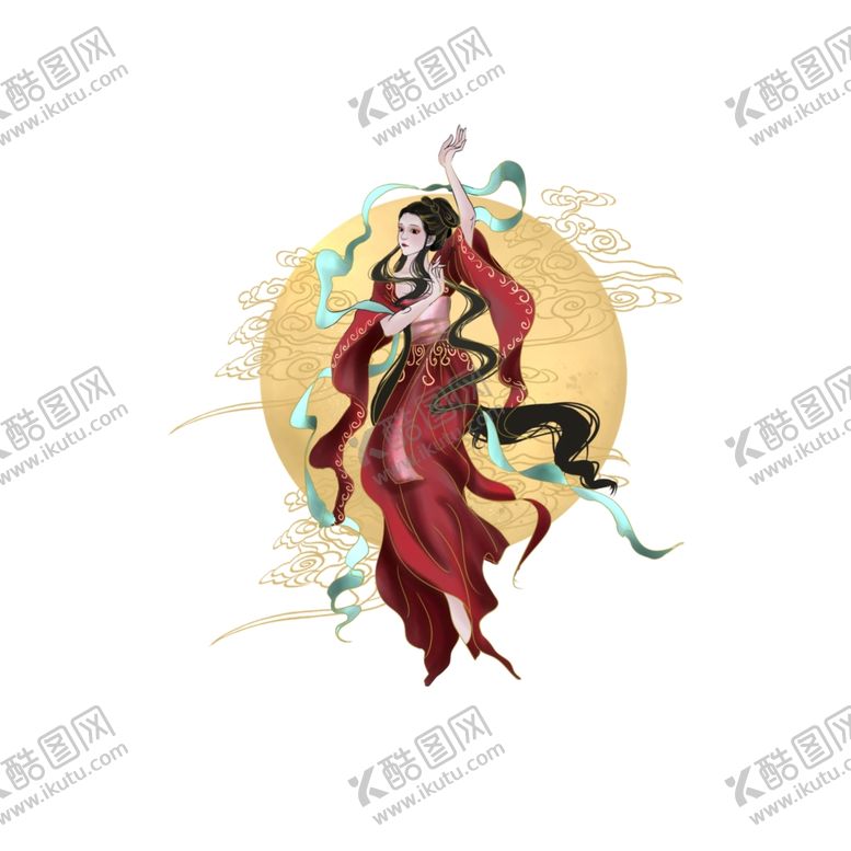 编号：17473805061137315305【酷图网】源文件下载-月下起舞的嫦娥仙子