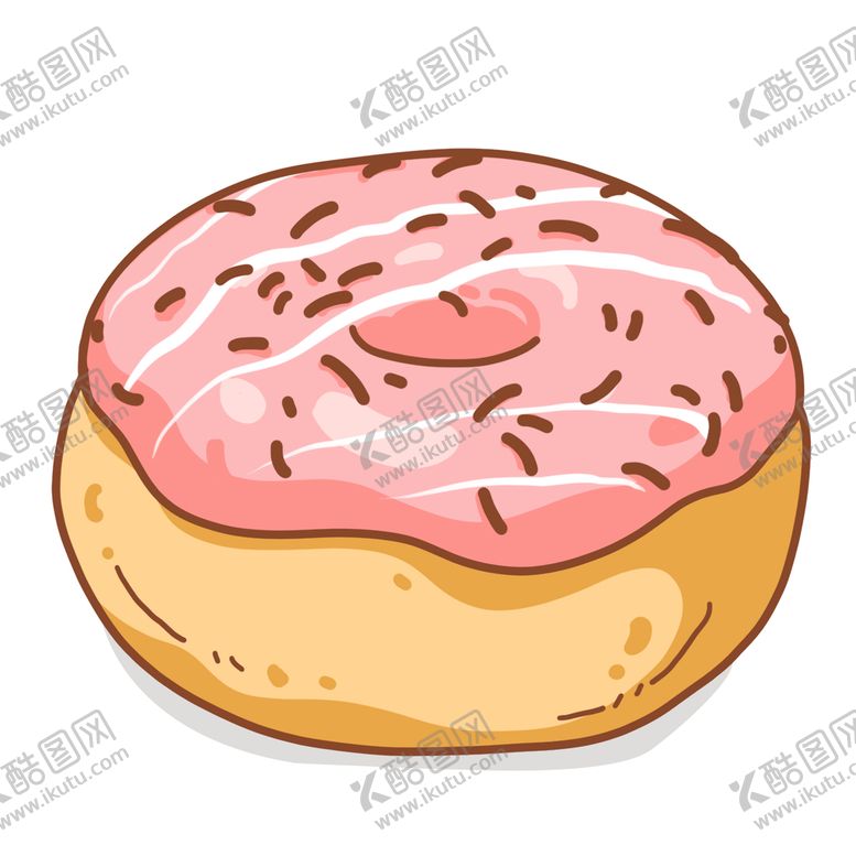 编号：82960610161401295418【酷图网】源文件下载-手绘甜甜圈食品手账素材分层文件
