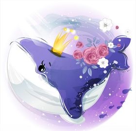 手绘鲸鱼