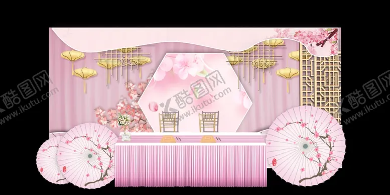 编号：85324504240212425251【酷图网】源文件下载-中式婚礼迎宾区