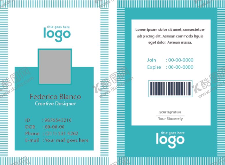 编号：94955109162245314755【酷图网】源文件下载-工作证