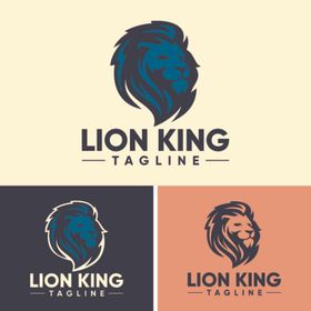 狮子图标动物卡通插画logo雄