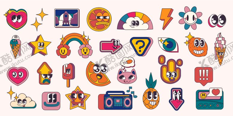 编号：47425811010559309711【酷图网】源文件下载-多彩表情图标集合