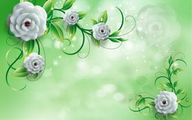 玉雕花朵背景墙