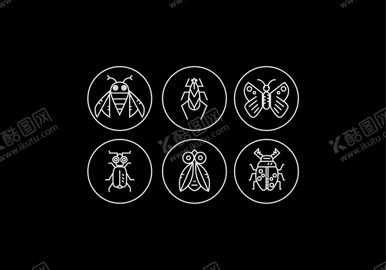 编号：64294710301851477416【酷图网】源文件下载-昆虫线条图