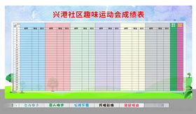 背景布成绩海报卡通