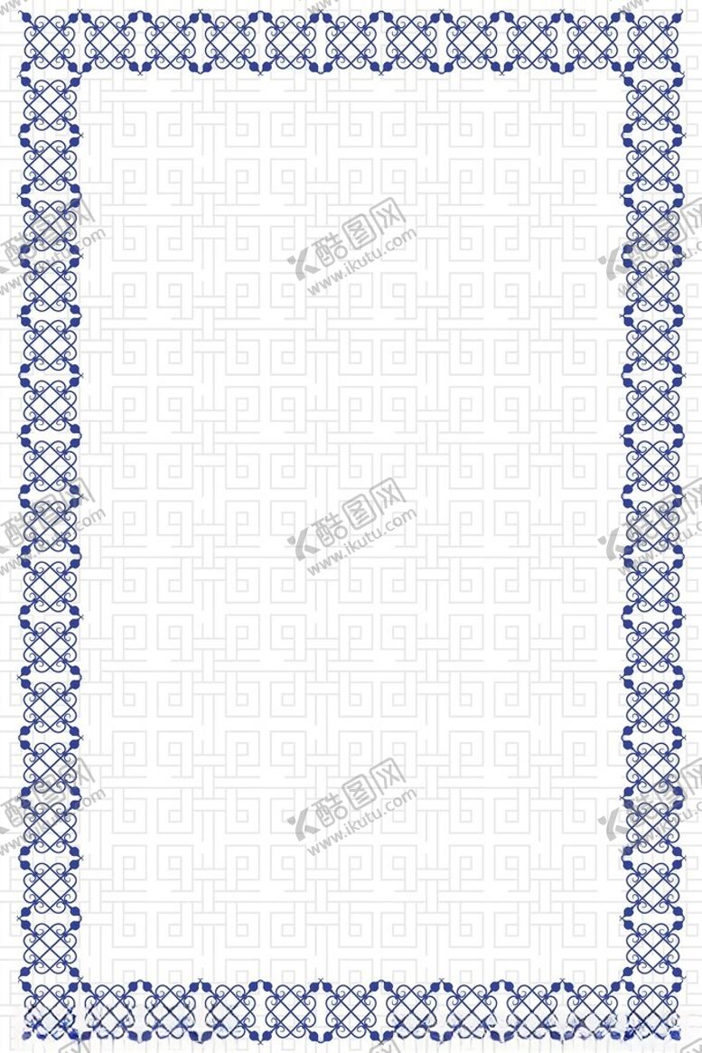 编号：26254104250840016834【酷图网】源文件下载-蓝紫色花纹边框空白图