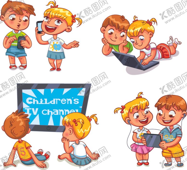 编号：75362307041050023017【酷图网】源文件下载-卡通儿童人物背景矢量素材