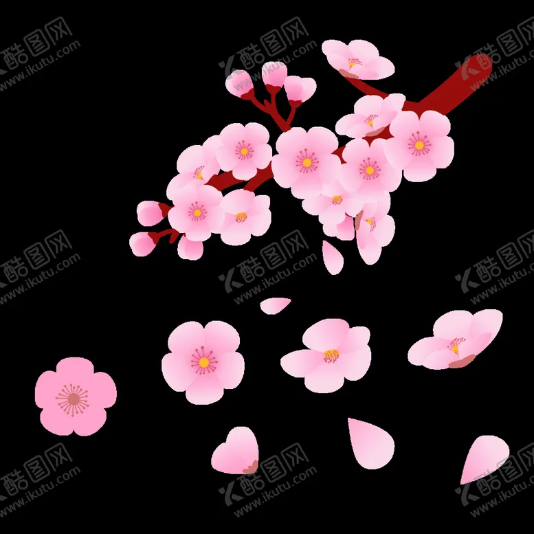 编号：95061511202205041218【酷图网】源文件下载-梅花桃花PNG 