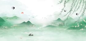 水墨山水间的诗意景致