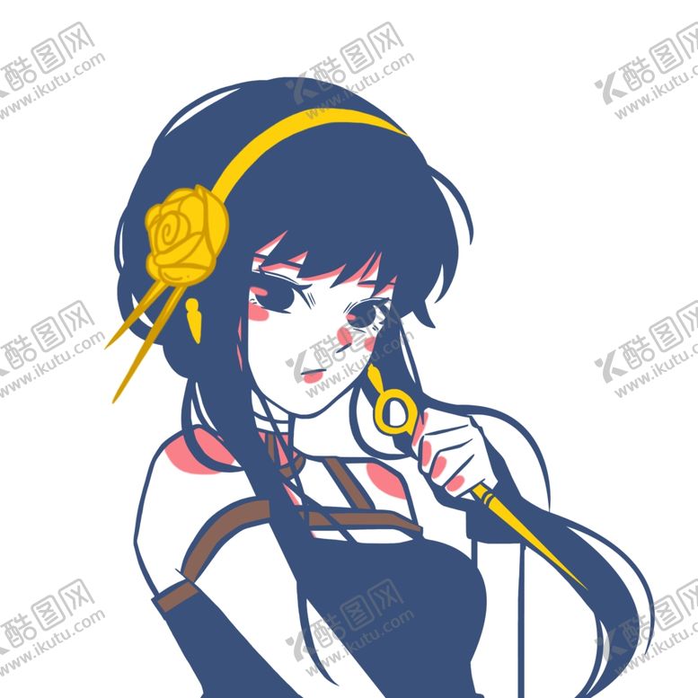 编号：52220401290034288684【酷图网】源文件下载-蓝色线条手绘原创约尔太太