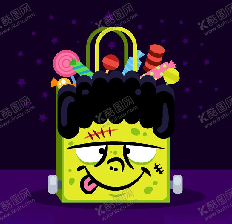 编号：10200109162224159791【酷图网】源文件下载-万圣节糖果篮子