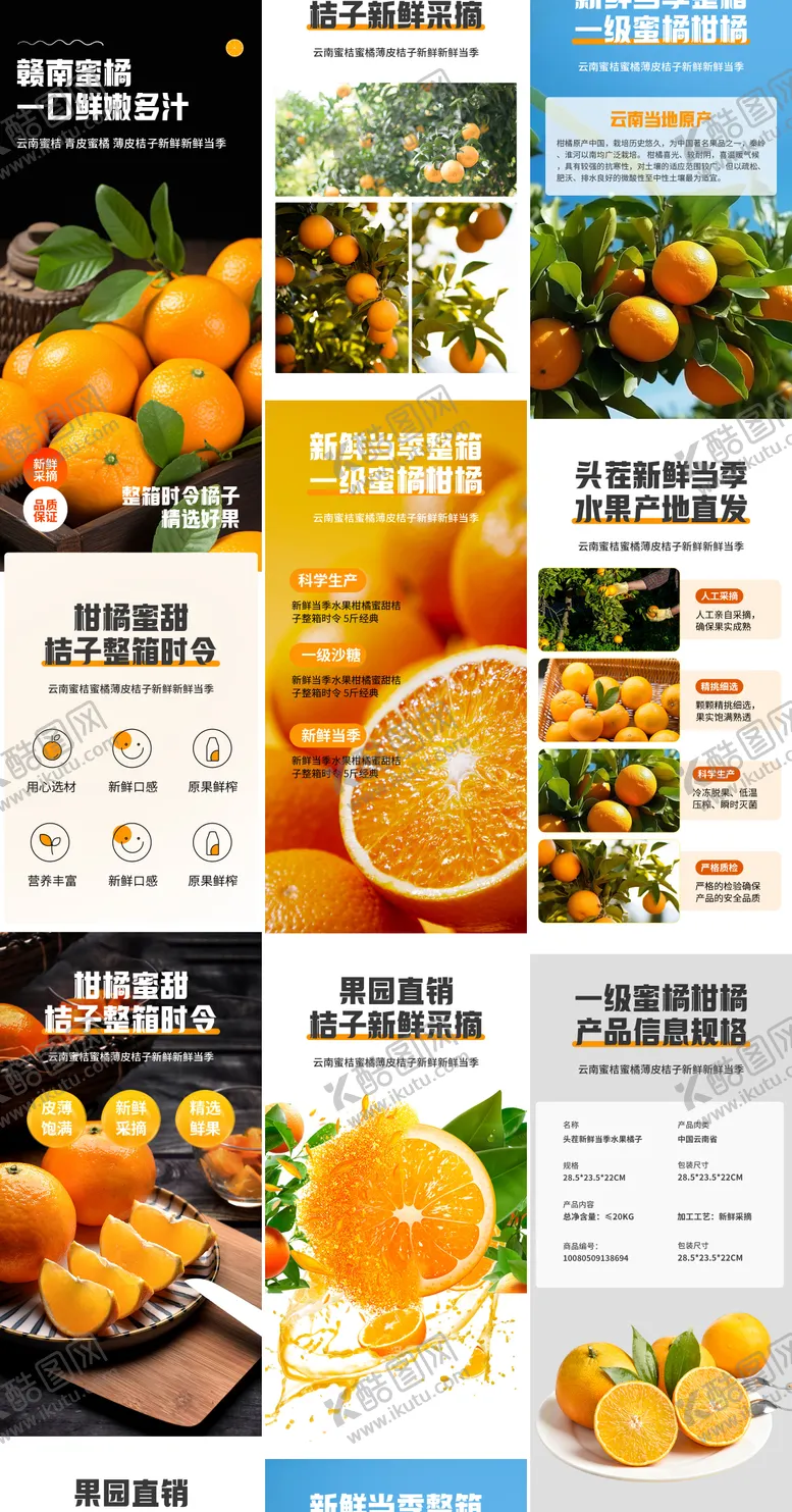 编号：63272011240720098330【酷图网】源文件下载-橙子水果电商详情页
