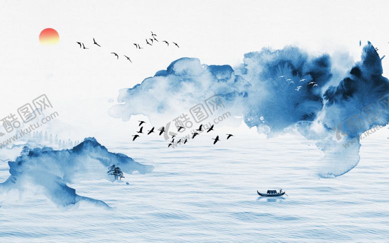 编号：88064309272122421370【酷图网】源文件下载-蓝色水墨背景