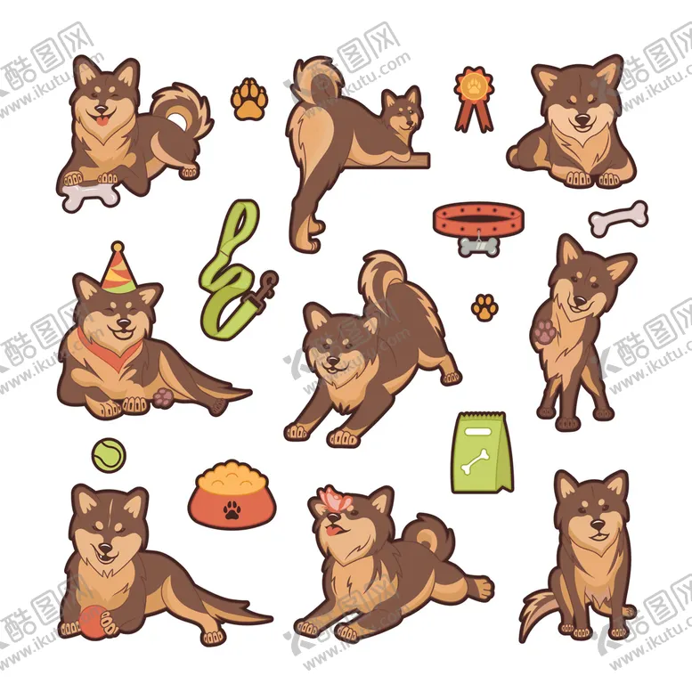 编号：38642509281543536783【酷图网】源文件下载-卡通柴犬