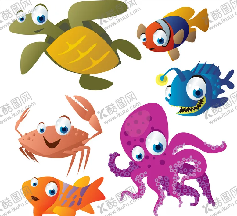 编号：46403509152147085045【酷图网】源文件下载-海洋生物矢量素材