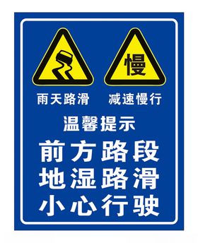 雨天路滑减速慢行