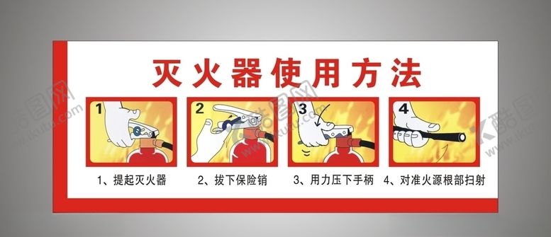 编号：45820709220143487636【酷图网】源文件下载-消防灭火器使用方法图