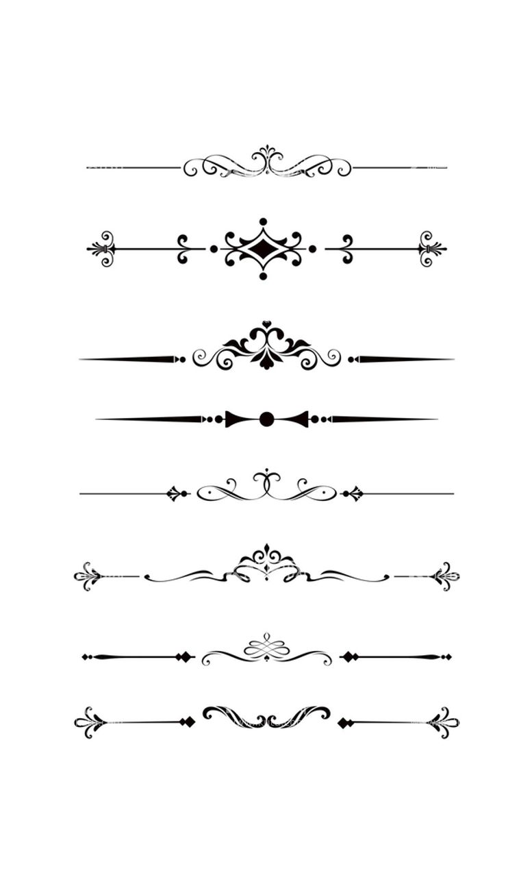 编号：35281410190236566016【酷图网】源文件下载-简约欧式花纹分割线图腾浪漫花边