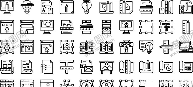 编号：46795210041128088723【酷图网】源文件下载-黑白手绘图标