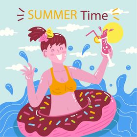 夏日背景海报风海边