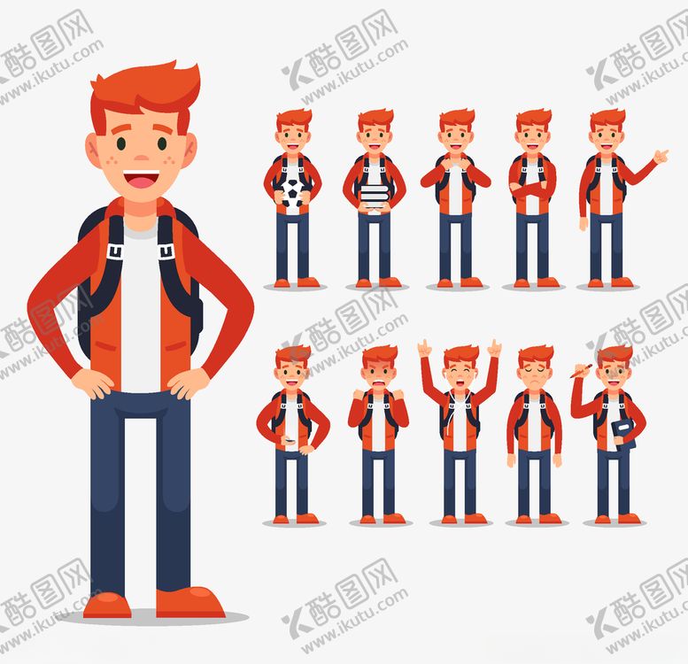 编号：23297910300114276943【酷图网】源文件下载-人物不同动作