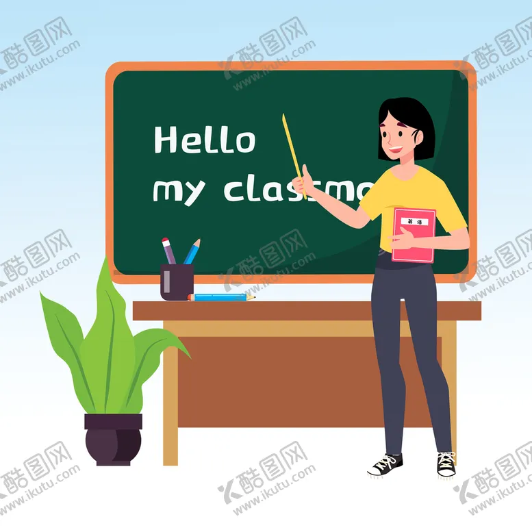 编号：32860509281405187594【酷图网】源文件下载-英语老师上课 
