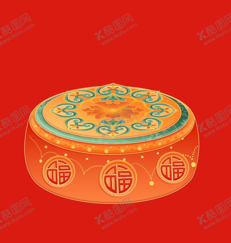 编号：18727102070052255413【酷图网】源文件下载-手绘花鼓大鼓