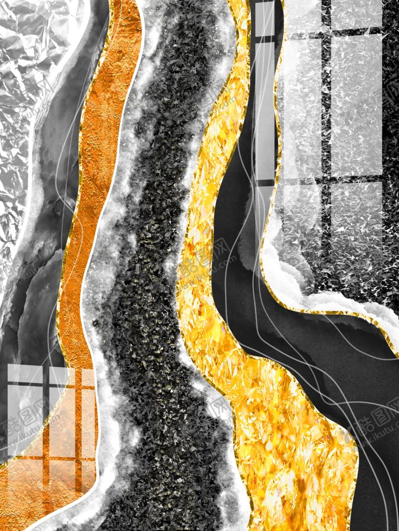 编号：61160309140550589197【酷图网】源文件下载-金箔室内装饰画