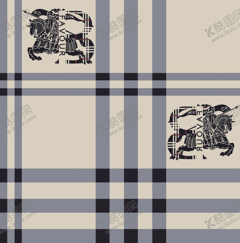 编号：71728009260100361325【酷图网】源文件下载-大牌巴宝莉格子数码印花