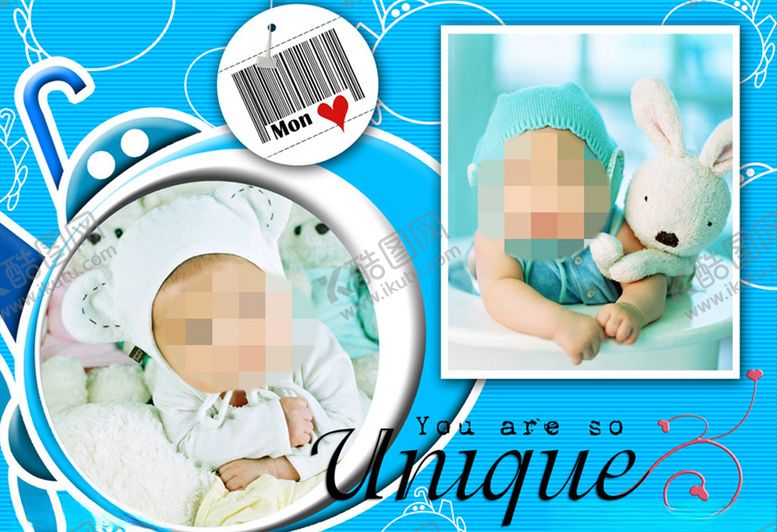 编号：15791709200320361774【酷图网】源文件下载-宽屏儿童周岁纪念相册PSD模板