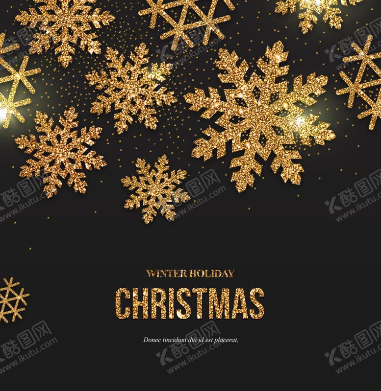 编号：94373009270030145285【酷图网】源文件下载-圣诞节元素金色雪花