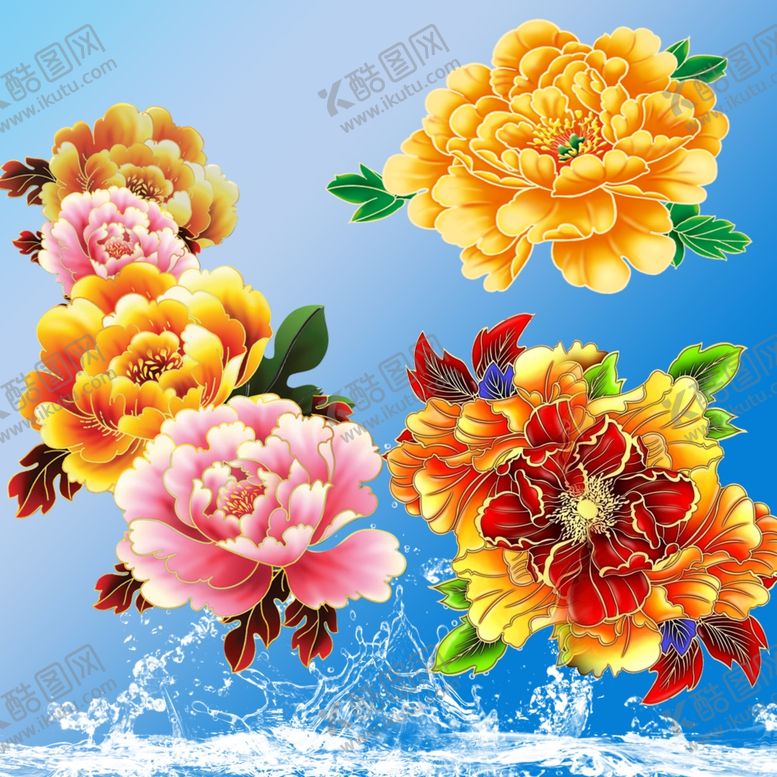 编号：18637207140213588528【酷图网】源文件下载-国画牡丹花