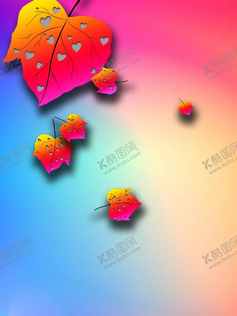 编号：79594801290852339110【酷图网】源文件下载-炫彩叶子