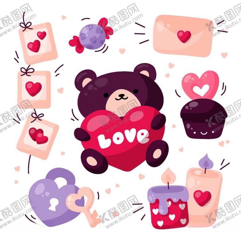 编号：54648809251432411443【酷图网】源文件下载-情人节元素