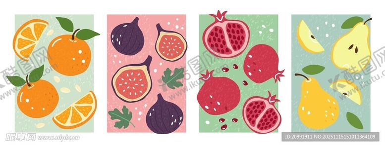 编号：74330511202032071413【酷图网】源文件下载-水果插画图案