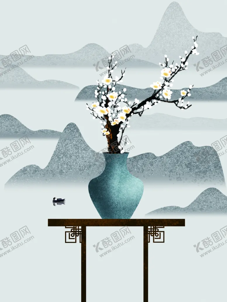 编号：87137009110324045550【酷图网】源文件下载-简约淡彩梅花装饰画