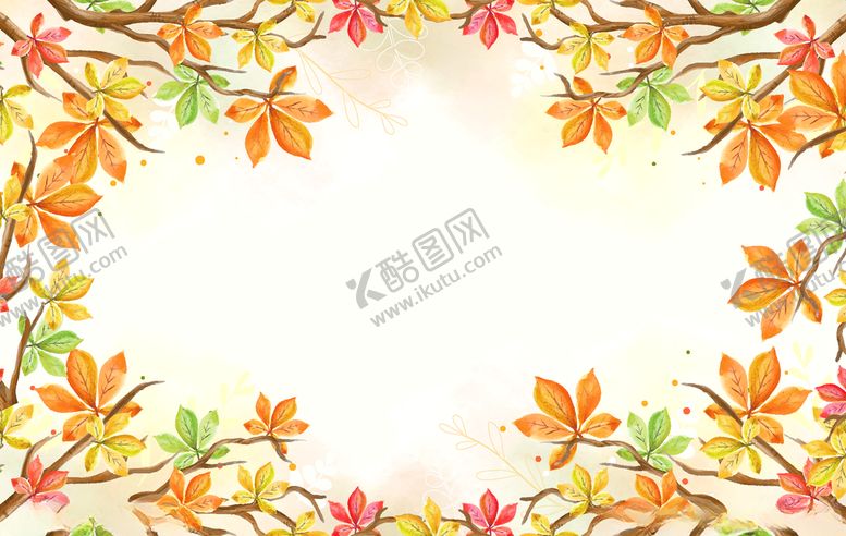 编号：80801605042243176435【酷图网】源文件下载-秋天绘画树叶素材