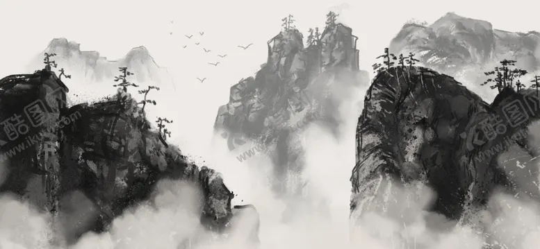 编号：75300602122300357129【酷图网】源文件下载-水墨山水画